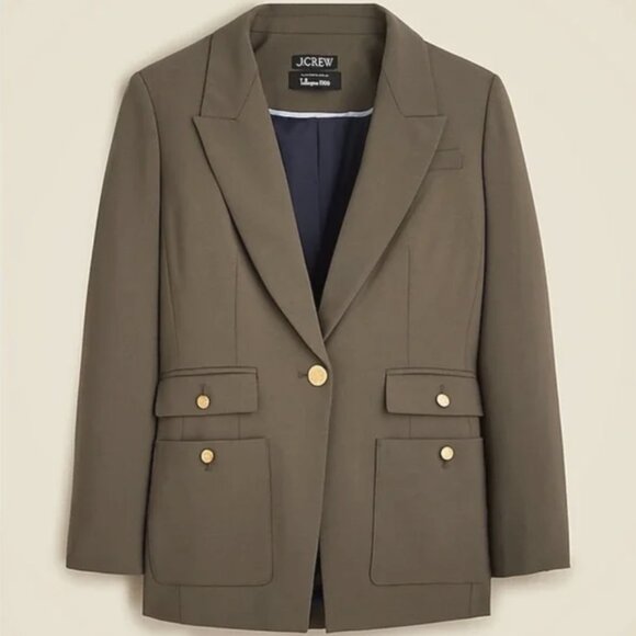 J. Crew Vivienne blazer in Italian bi-stretch wool blend Women's 12 - Olive - Picture 1 of 13